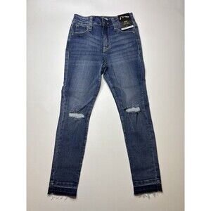 NWT Art Class Girls Jeans Size 10 Distressed Frayed Hem Denim Blue Skinny